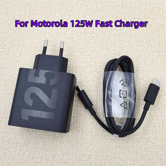 Gambar Original For Motorola X50 Ultra Edge 50 Pro 125W Charger Turbo Fast Charging Power Adapter PD Type C Cable For Moto X40 X30 Pro dari asmastoreee undefined Tokopedia