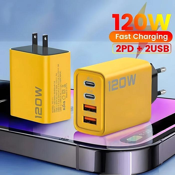 Jual Port USB C PD Charger Total 120W Fast Charger Type C Quick