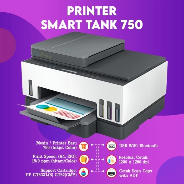 Gambar HP Smart Tank 615 Wireless All-in-One Print Scan Copy WiFi Bergaransi - HP-750 ADF dari FixPrint Indonesia undefined Tokopedia