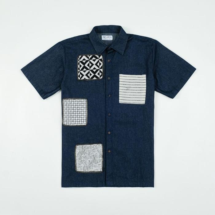 Gambar NEU MEN [Exclusive Fashion Show Collection] Quadrant Set Kemeja Celana Denim Pria Premium - Shirt, XXL dari NEU MEN undefined Tokopedia