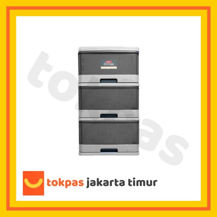 Gambar Lemari Laci Plastik Lion Star Susun 3 Excel Container M 3 Xc 2 Kabinet - Abu-abu dari Coreland Storage undefined Tokopedia