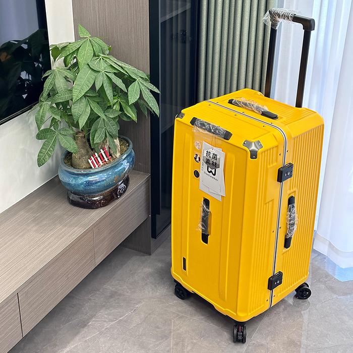 Gambar New Large Capacity Suitcase Aluminum Frame Luggage Travel Bags 24" 28" Ultra-light Male Rolling Five Wheels Brake Female Trolley - Yellow, 28" dari FYN KOPER undefined Tokopedia
