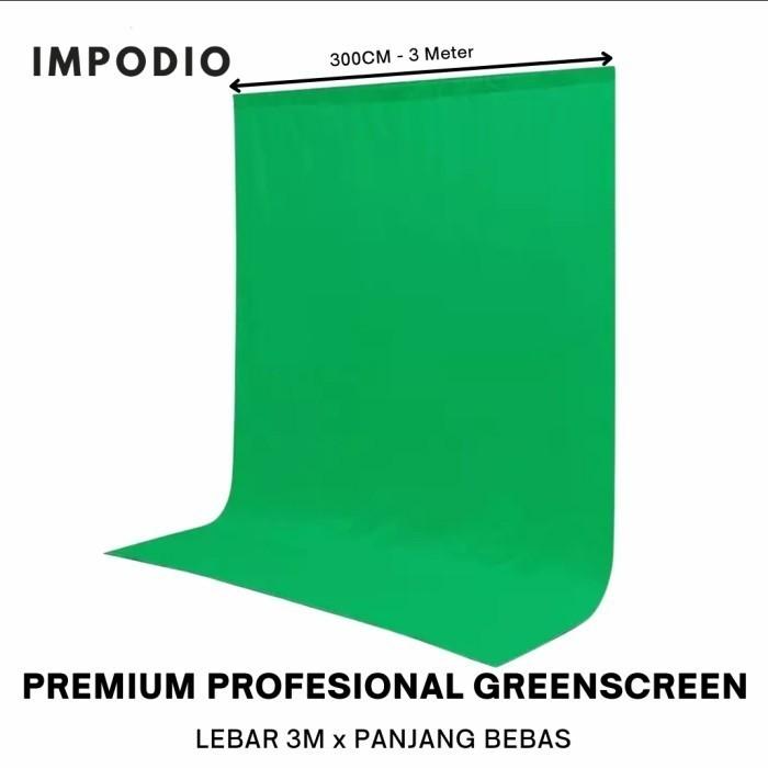 Gambar PTR Greenscreen kain hijau IMPODIO Profesional studio Grade - Lebar 3m - 3m x 3m dari terjaya shop undefined Tokopedia