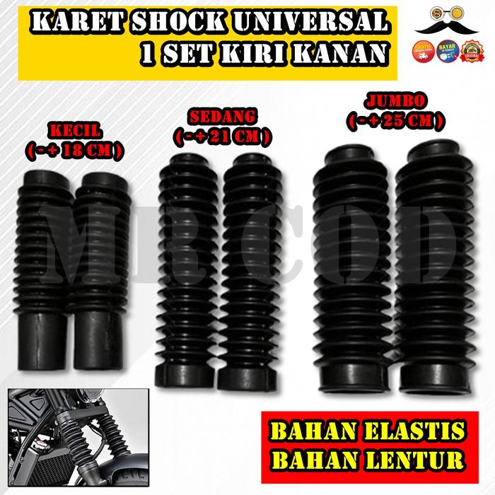 Gambar KARET COVER SHOCK SOK PELINDUNG SHOCKBREAKER MOTOR TRAIL CROS BEBEK MATIK MATIC MODIFIKASI UNIVERSAL - KECIL dari Mr COD undefined Tokopedia