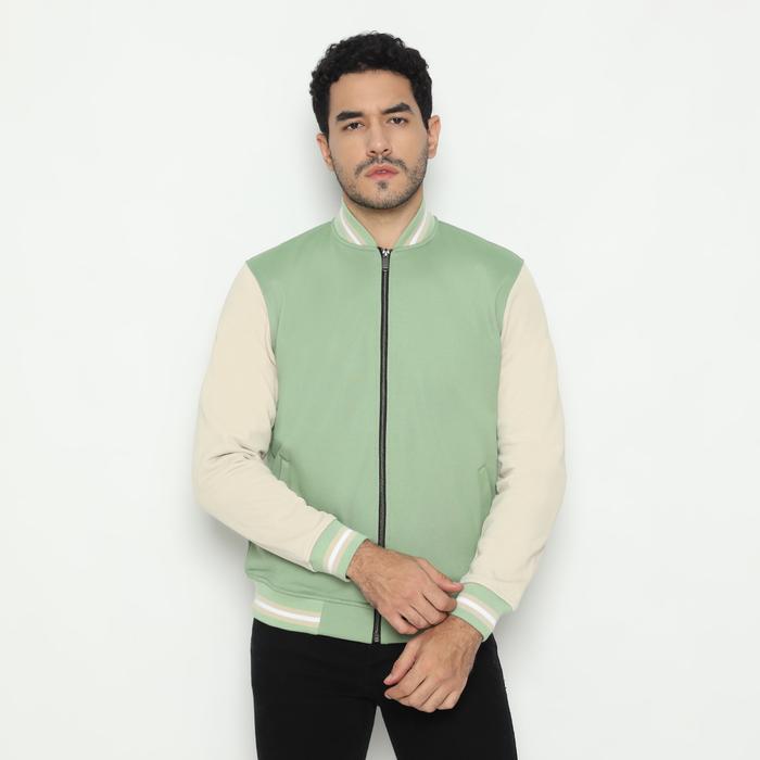 Gambar d&f CVC Jaket Bomber pria - Hijau Mint Cream - S dari d&f brand undefined Tokopedia