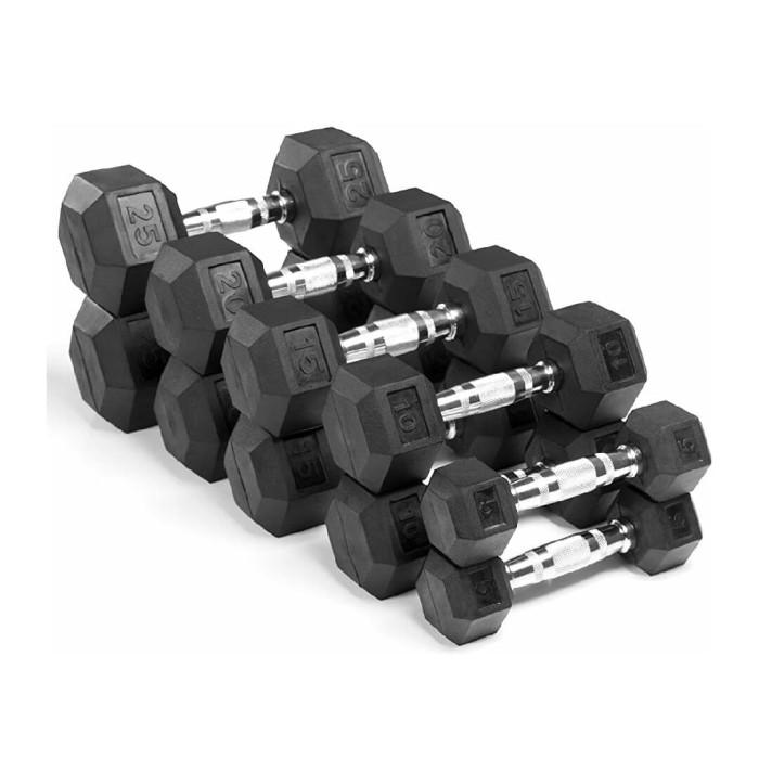 Gambar Leon - Dumbell Fix Hexa Rubber 2,5, 5, 10, 12,5, 15Kg Barbell Hexa dari Leon Gym Equipment undefined Tokopedia
