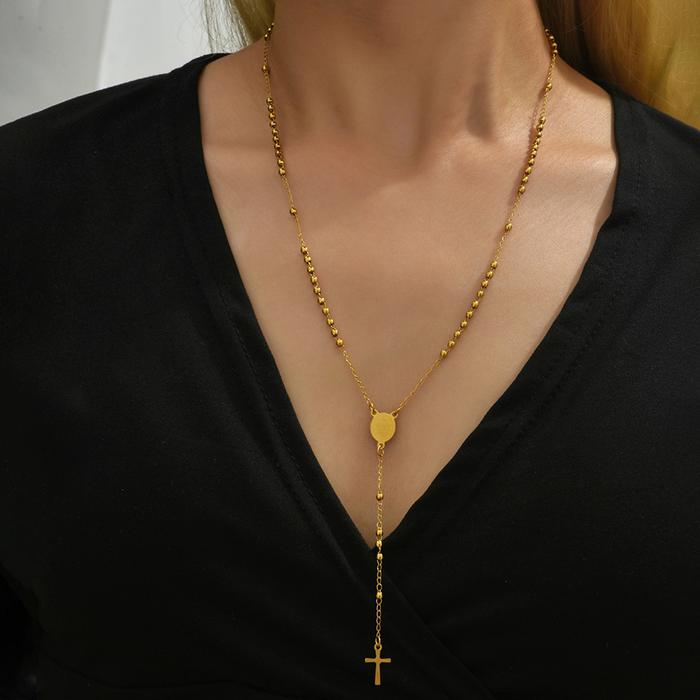 Stainless Steel Necklaces For Women Men Long Chain Crucifix Cross Pendant  Necklace Religious Praye Jewelry Gift