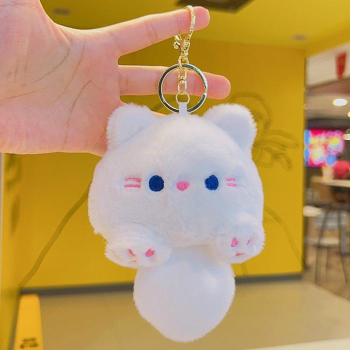 Gambar Gantungan Kunci Boneka Lucu Kreatif Korea Gantungan Kunci Kucing/Gantungan Kunci Boneka Kucing Fluffy Bunyi Lucu-Rabbit_Stationery - Putih dari Rabbit_Stationery undefined Tokopedia