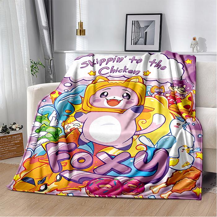 Gambar Happy Rocky And Foxy And Boxy Lankybox Soft Plush Blanket,Flannel Blanket Throw Blanket for Living Room Bedroom Bed Sofa Picnic dari TRESNOWES undefined Tokopedia
