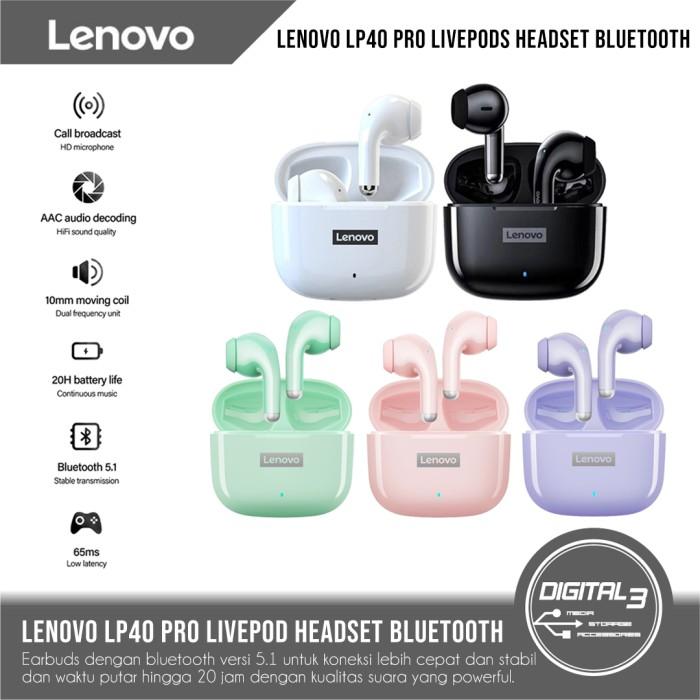 Gambar Promo ThinkPlus Lenovo LP40 PRO Livepod True Wireless TWS Bluetooth Headset - Hitam dari Double G Audio undefined Tokopedia