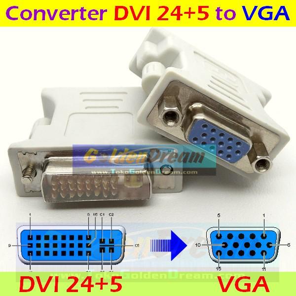Jual Converter DVI 24+5 to VGA Adapter Connector Pin Konverter