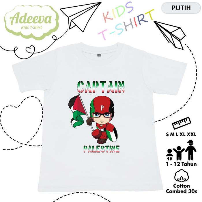 Gambar Kaos Anak Palestine Usia 1-12 Tahun Baju Anak Captain Palestine Kaos Anak Palestina - XL, Hitam dari adeevastore20 undefined Tokopedia