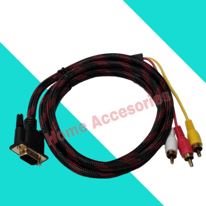 Kabel Vga To Rca 15m Cable Vga To Av Audio Video Jack Male 15m Vga To Rca