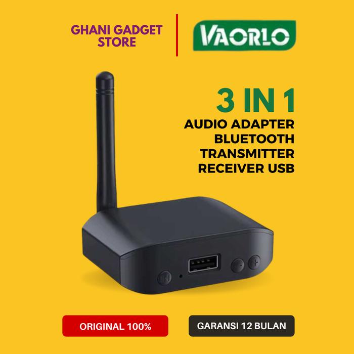 Gambar Bluetooth Transmitter Receiver Audio Adapter USB 3in1 TX RX Mobil Hp Laptop TV Speaker ORIGINAL dari Ghani Gadget Store undefined Tokopedia