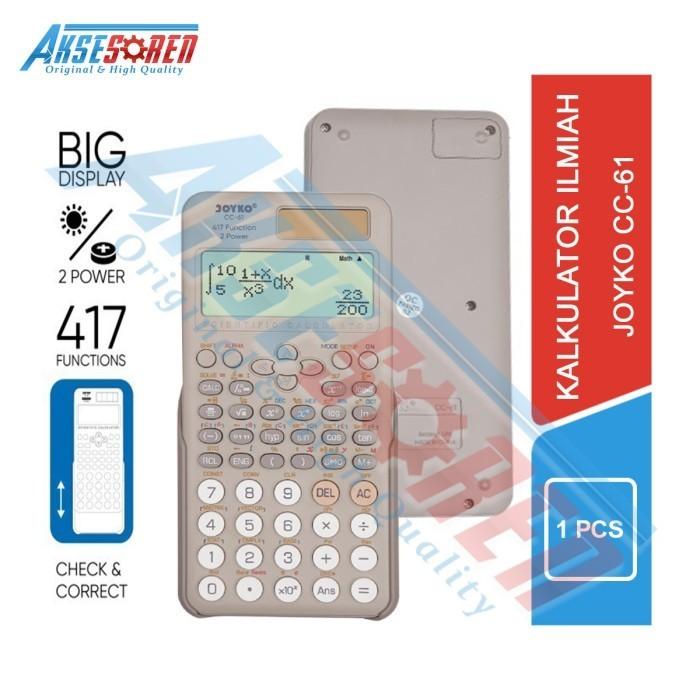 Gambar Aksesoren Kalkulator Joyko [CC-61] / Calculator Ilmiah Scientific 417 Functions / Check Correct Alat Hitung Jualan Matematika Cos Sin Lengkap - CC-61 dari Aksesoren undefined Tokopedia