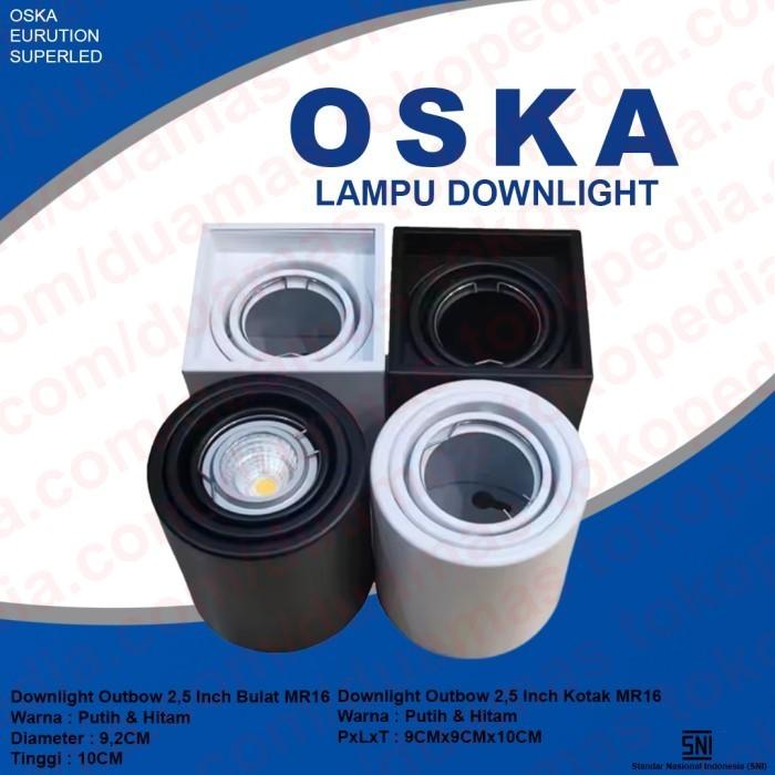 Gambar OSKA Kap Lampu Downlight Outbow 2,5 Inch Body Kotak & Bulat / Warna Putih & Hitam / Fitting MR16 - Bulat, Putih dari Dua Mas Electric undefined Tokopedia