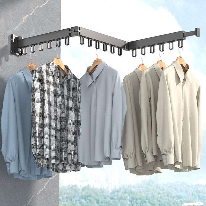 Jual Scalable Aluminum Alloy Folding Drying Rack Wall-mounted