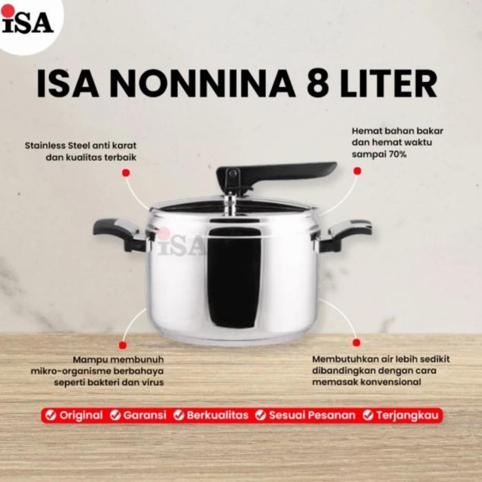 Jual Panci Presto tanpa karet 8L nonnina 8Liter by ISA Pressure