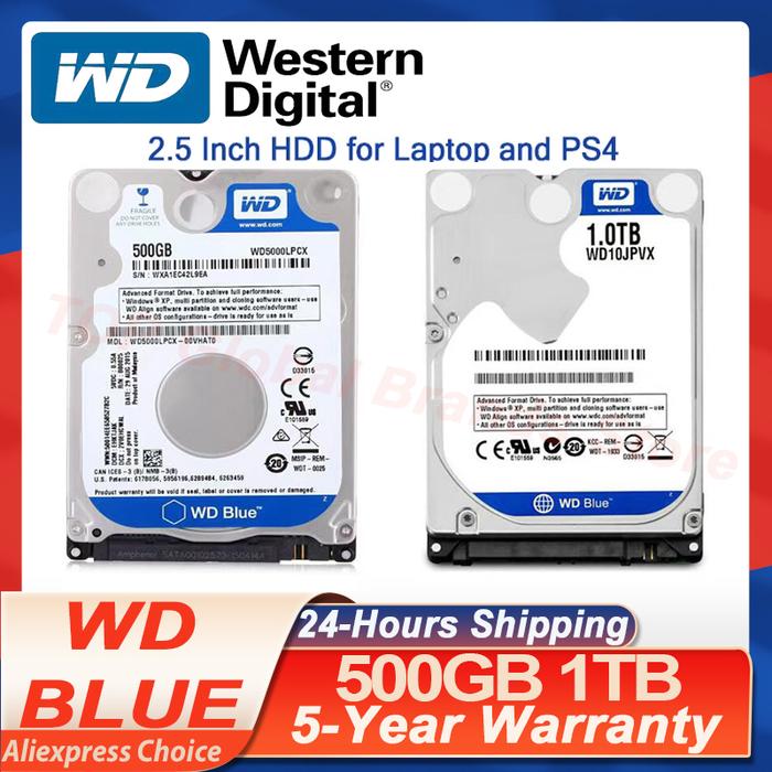 Western Digital Wd Blue 500gb 1tb Hard Disk Drive 25 Internal For Laptop  Notebook Playstation Ps4 Slim Hdd Sata Iii 60gbs