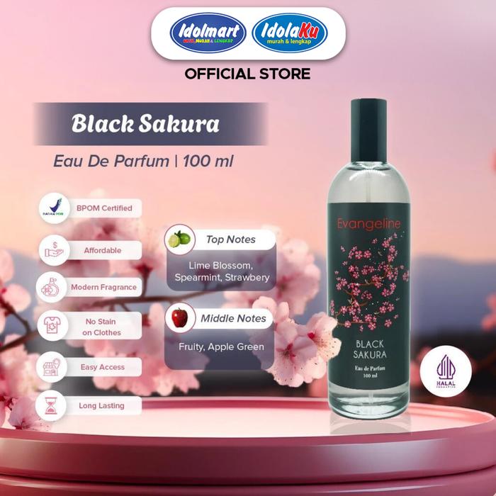 Gambar IDOLMART Evangeline Eau De Parfum 100ml Sakura Series - Bandung - Black Sakura dari Idolmart Official BDG undefined 4 Tokopedia