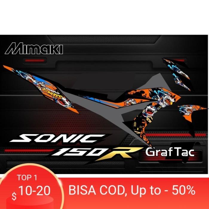 Gambar STIKER STRIPING MOTOR SONIC 150R VARIASI MOTOR BAHAN VINYL GRAFTAC - Orange dari Liffa Sticker undefined Tokopedia
