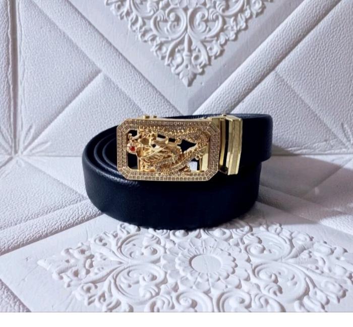 Gambar Ikat Pinggang Gesper Kepala Naga Model Rel Otomatis 100% Kulit Asli Ukuran Lebar 3,5cm dari slamettt- undefined Tokopedia