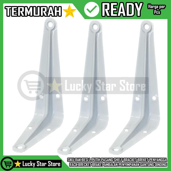 Gambar Siku Rak Bracket Besi Buku L Putih Pasang Shelf Breket Penyangga Rakk Rack Brecket Braket Ambalan Penyimpanan Gantung Dinding Tembok Dekorasi Ruangan Penyanggah Penahan Barang Papan Kayu Speaker Sound System - 3 inch dari Lucky-Star-Store undefined Tokopedia