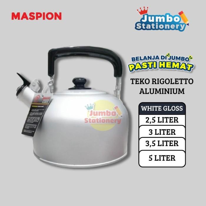 Gambar Teko Maspion Rigoleto White Gloss Aluminium 2.5 Liter - 2,5 LITER dari Jumbo-Stationery undefined Tokopedia