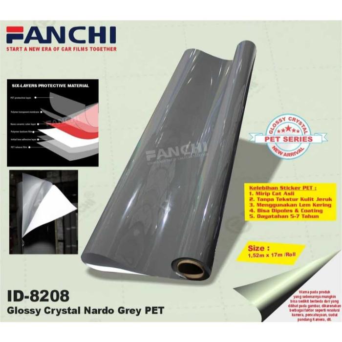 Gambar New 152CM Sticker FANCHI SG-211 ID-8208 Super Glossy Crystal Nardo Grey PET 152CM permeter dari Suni Emblem Stiker undefined Tokopedia