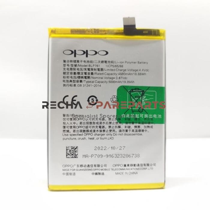 Gambar BATERAI BATRE OPPO A52 2020 / OPPO A92 2020 BLP781 ORIGINAL ( Recha Spareparts ) - OPPO A52, BLP781 ORI dari recha spareparts undefined Tokopedia