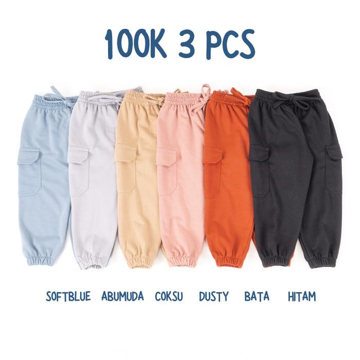 Gambar Celana Cargo Anak jogger Panjang 3pcs 1-10 Tahun Baby Terry Unisex Premium Kargo Joger Laki Laki Perempuan Cewe Cowo - Random Cowok 3, S dari GEMI KIDS undefined Tokopedia