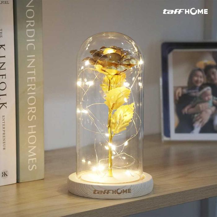 Gambar Bunga Mawar Lampu LED Meja Hias Aesthetic Beauty and The Beast Warm White Dekorasi Estetik ORIGINAL - Gold dari Ghani Gadget Store undefined Tokopedia
