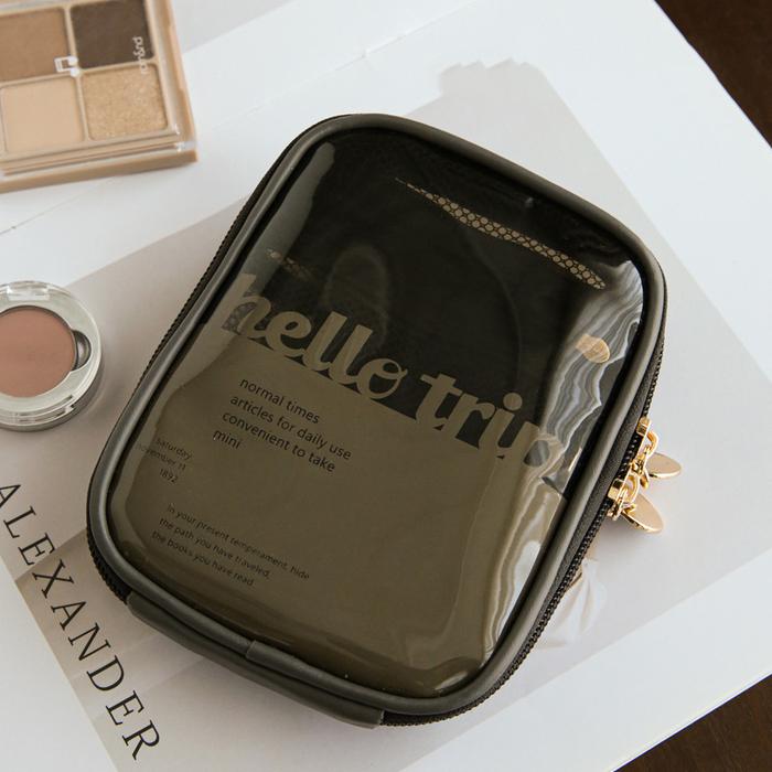 Jual Mini Clear Travel Makeup Organizer Bag Small Cute Preppy