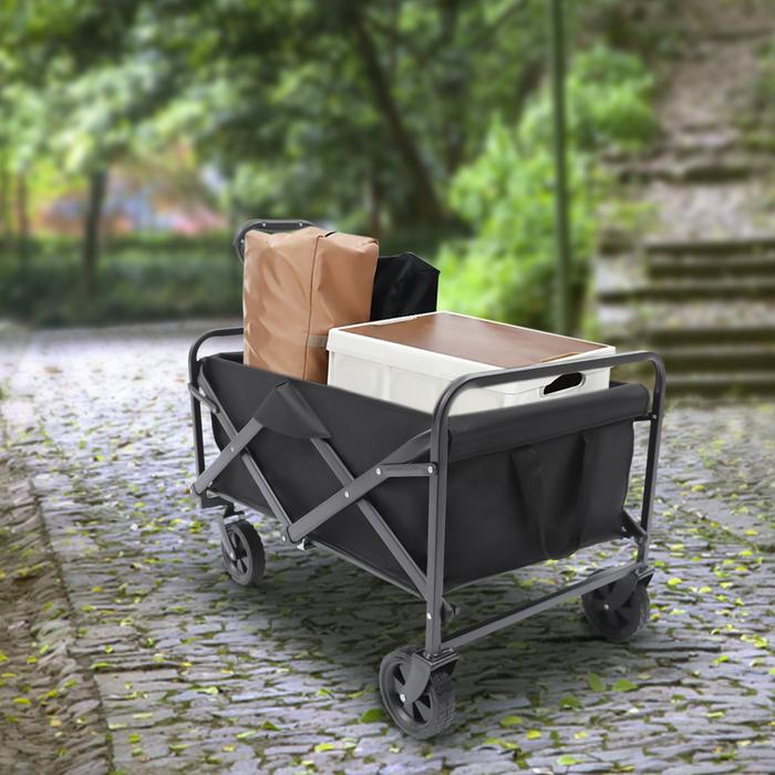 Gambar Collapsible Folding Wagon Cart Heavy Duty Foldable Grocery Cart for Outdoor Utility Garden Cart Shopping Camping Cart with Wheel dari shopiashops undefined Tokopedia