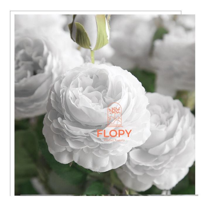 Gambar [ 3 Cabang ] Artificial Bunga Peony Premium X3 / Artificial Bunga Dekorasi / Bunga Plastik - Putih dari FLOPY - Floristsupply undefined Tokopedia