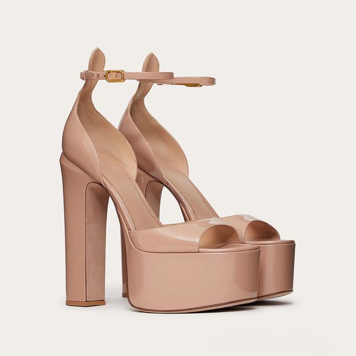 Jual Sexy Peep Toe Thick Sole Platform Chunky High Heels Pumps - Main Image