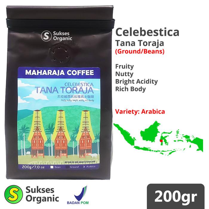 Gambar Kopi Tana Toraja Arabica Maharaja Coffee 200gr - BUBUK / GROUND dari Sukses Organic undefined Tokopedia