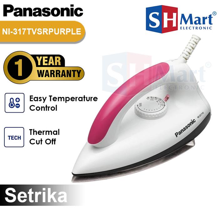 Gambar Setrika Panasonic NI-317T Anti Lengket Automatic Dry Iron 300 Watt Garansi Resmi - PURPLE dari SHMART ELECTRONIC undefined Tokopedia