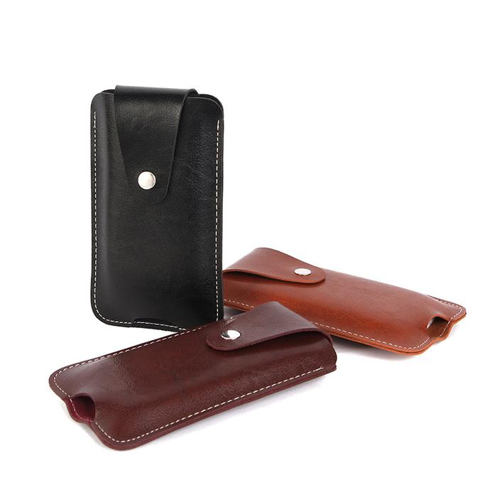 Jual Luxury Leather Case Soft Mobile Phone Belt Clip Pouch Men