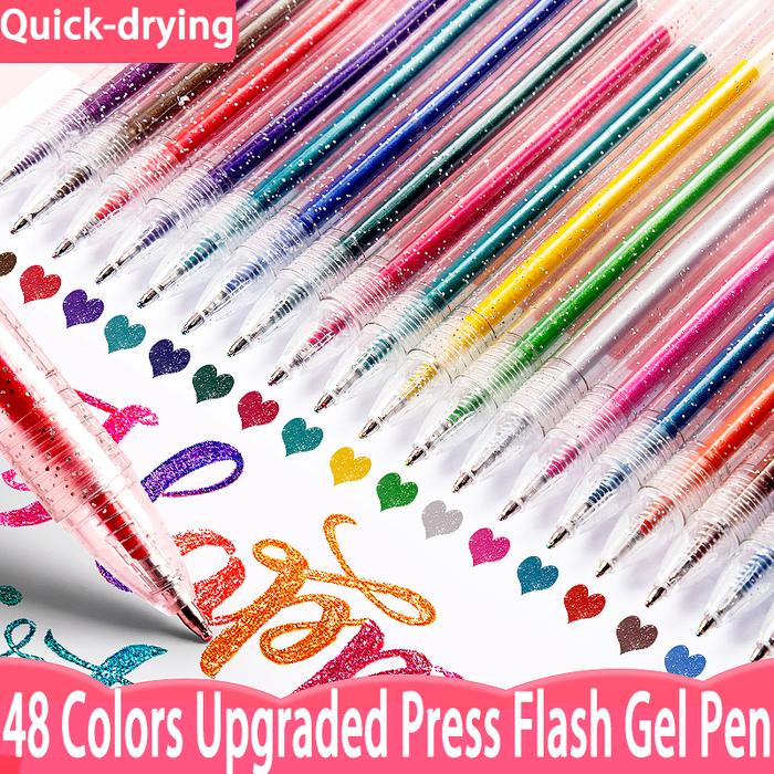 Jual 8/12/24/36/48 Colors Retractable Glitter Gel Pens Writing Art