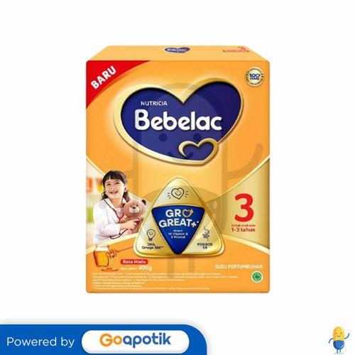 Gambar NUTRICIA BEBELAC 3 USIA 1-3 TAHUN RASA MADU 400 GRAM BOX dari Apotek Citra Medan undefined Tokopedia