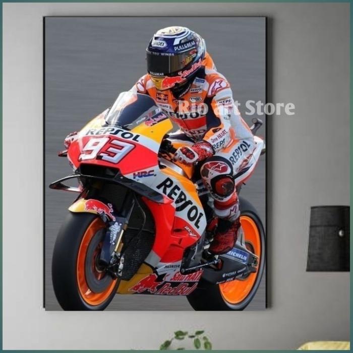 Gambar Hiasan dinding poster pembalap motogo marc marquez untuk walldekor atau dekorasi dinding - M.marquez1a, 20X30 CM dari Rio Art Store undefined Tokopedia