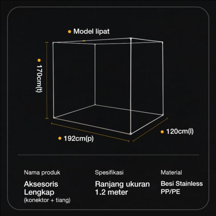Gambar Medoga Aksesoris Kelambu (Lengkap) Tiang Penyangga Braket Lipat Besi Konektor - Lengkap 1,2m dari kelambu medoga Kota Tangerang Tokopedia