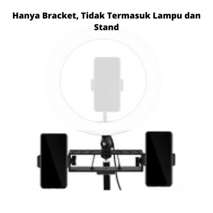 Gambar LIGHT STAND 200CM + BRACKET HANDPHONE 2 HOLDER HP RING LIGHT TRIPOD - BRACKET ONLY dari Ringlight MUA undefined Tokopedia