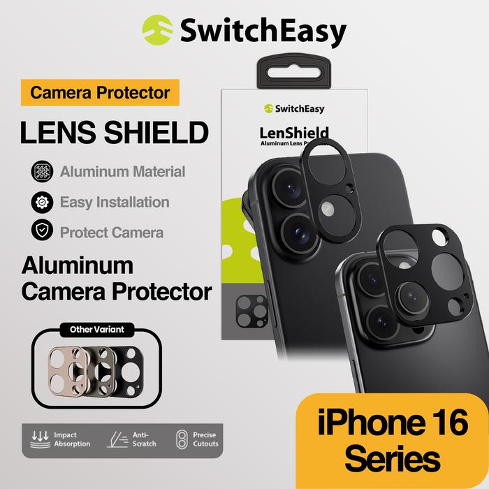 Gambar Anti Gores Kamera iPhone 16 Pro Max / 16 Pro / 16 Plus / 16 SwitchEasy LenShield Pelindung Camera Lens - Black, 16 Plus / 16 dari SwitchEasy Official undefined Tokopedia