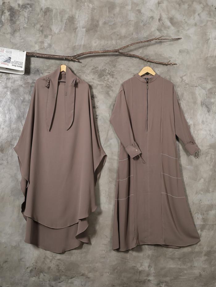 Gambar Allev Ivy French Khimar Oval - Shitake dari Allev.Store undefined Tokopedia