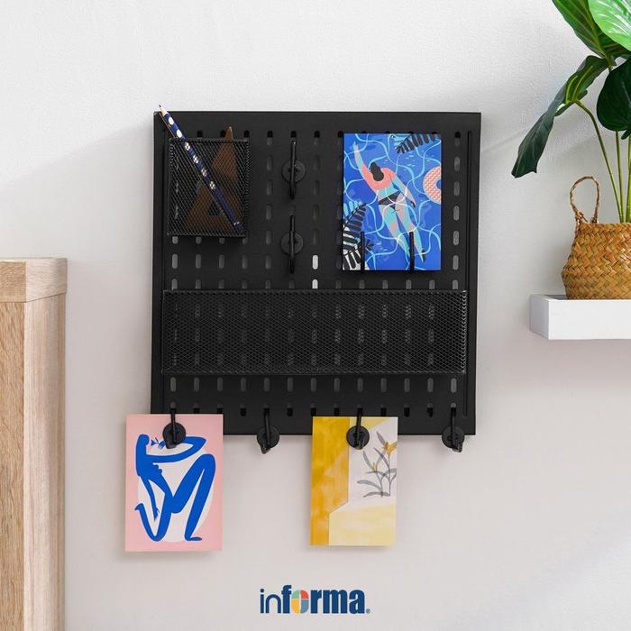 Gambar Informa Organizer Dinding 35.5X14.5X35.5 cm - Putih Gantungan Dinding Organizer Alat Tulis Tempat Penyimpanan Rak Gantung - Hitam dari Informa Indonesia undefined Tokopedia