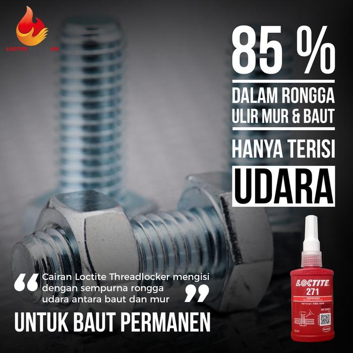 Gambar Premium!! Lem Baut Permanen Tahan Panas Tinggi Dan Getaran Loctite Threadlocker 271 50Ml dari yahmoi undefined Tokopedia
