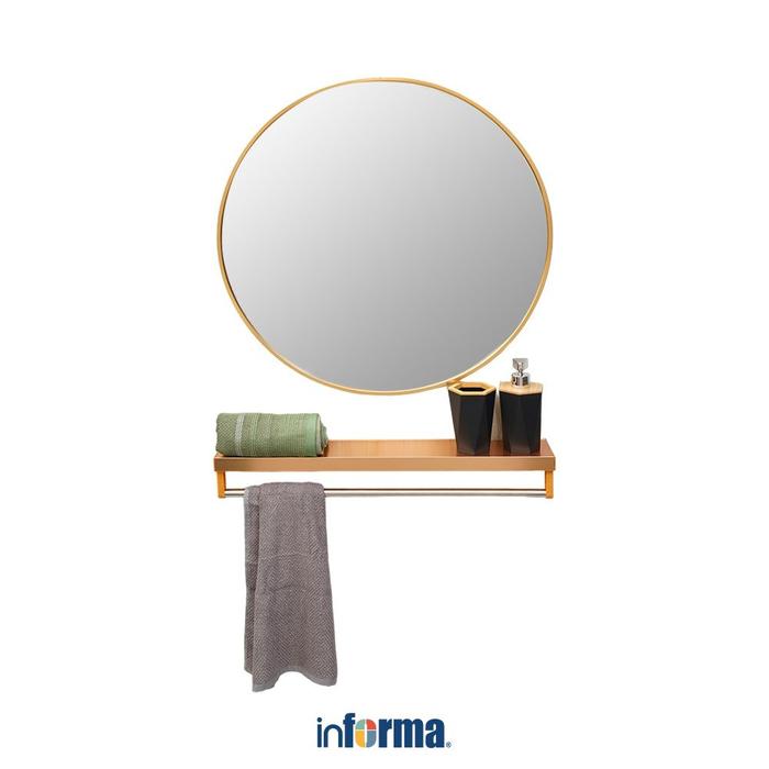 Gambar Informa Dalton Rak Dinding Kamar Mandi Organizer Serbaguna Rak Sabun Shampoo Tempat Peralatan Mandi Bathroom Wall Shelves - Gold, 60cm dari Informa Indonesia undefined Tokopedia