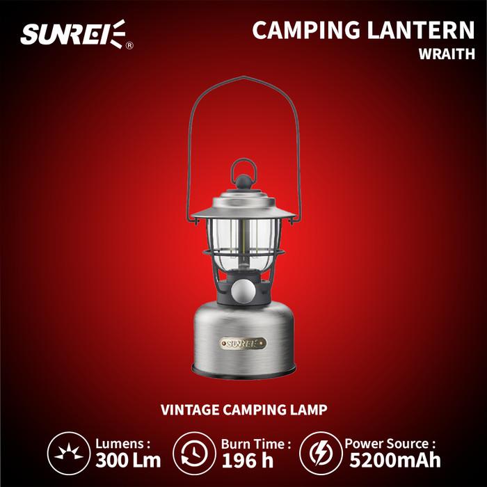 Gambar Lampu Camping Sunrei Wraith Rechargeable Retro Glamping Lantern - Silver dari SUNREI undefined Tokopedia